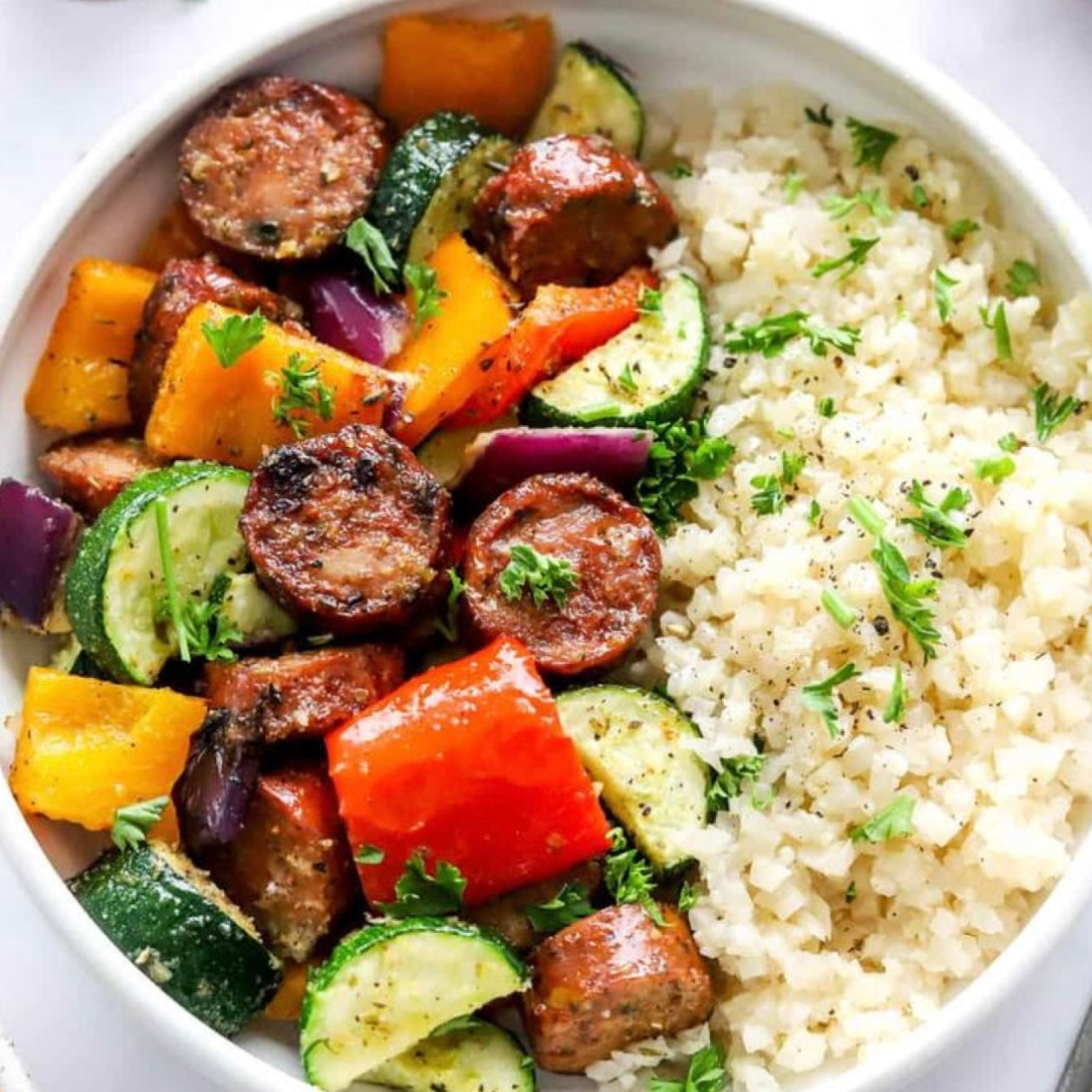 Chicken Sausage & Veggie Bowl