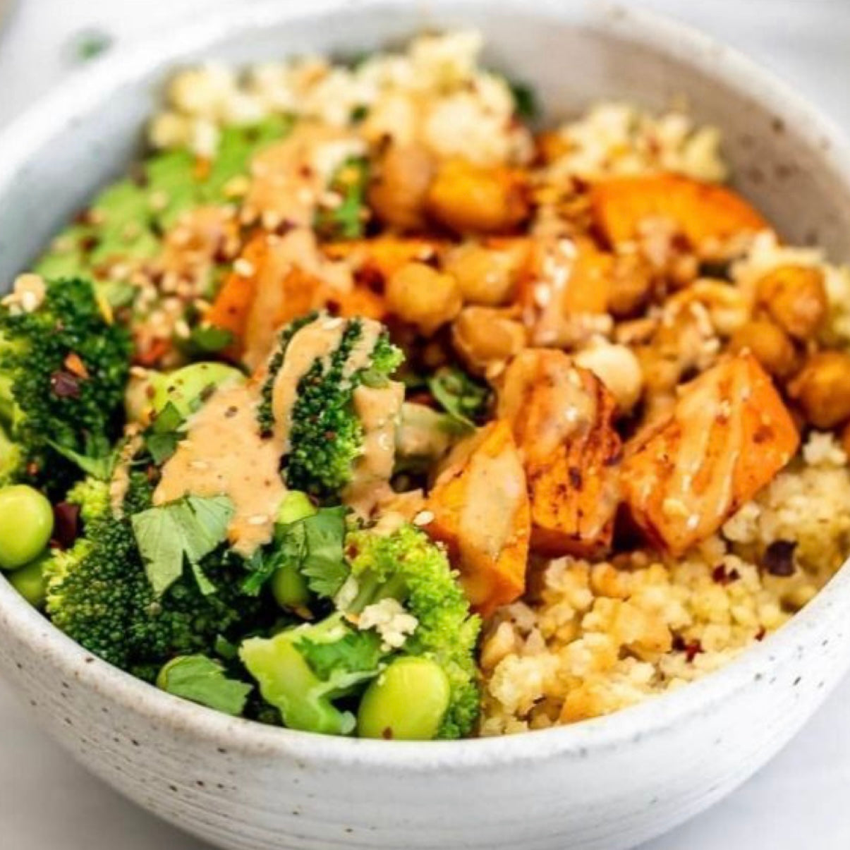 Thai Peanut Sweet Potato Buddha Bowl