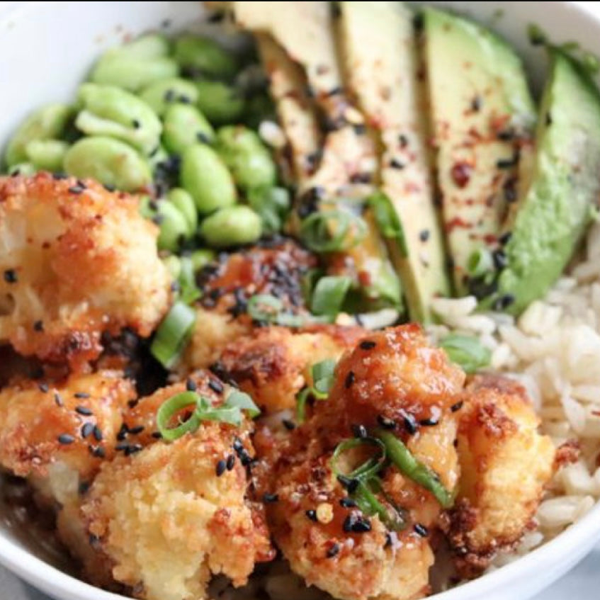 Crispy Honey Garlic Cauliflower Power Bowl