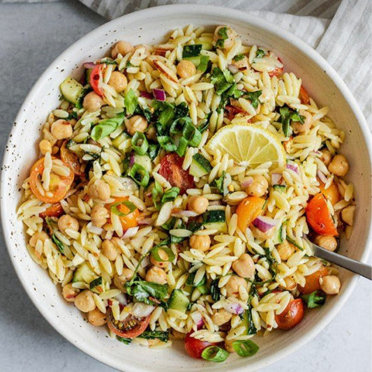 Lemon Orzo Chickpea Salad