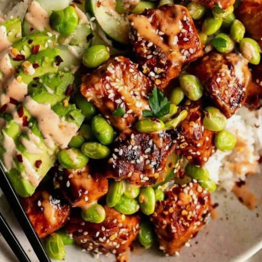 Honey Sriracha Salmon Bowl