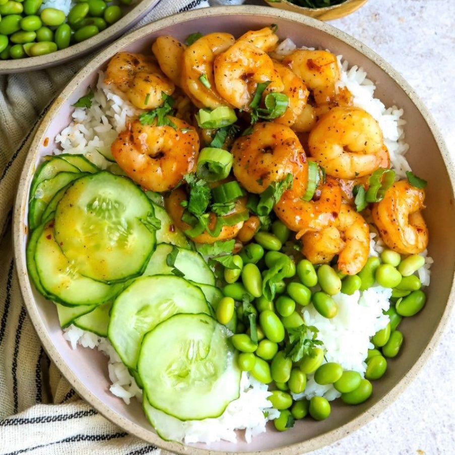 Honey Sriracha Shrimp Bowl