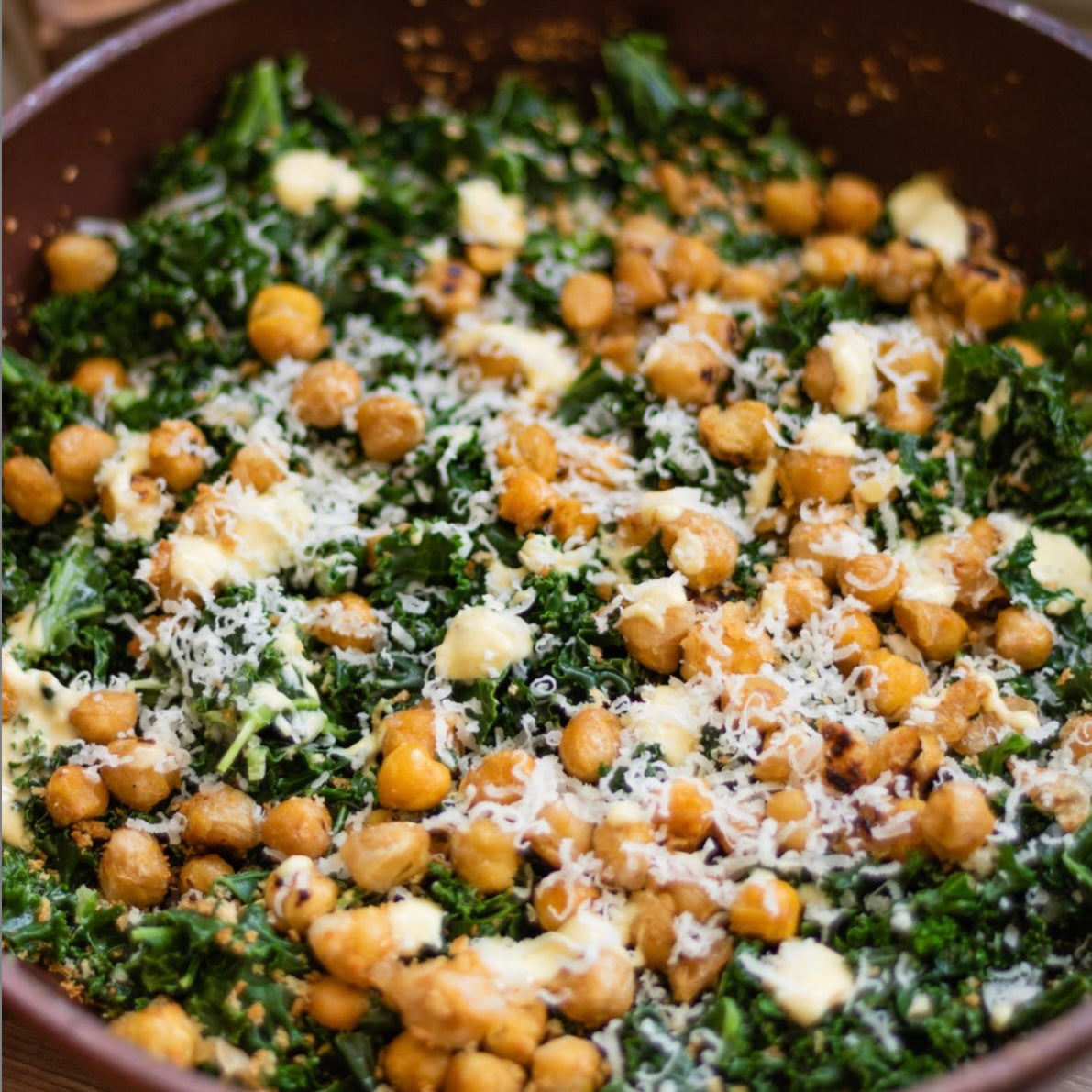 Chickpea Caesar Salad w/ Kale